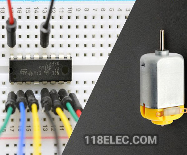 نحوه کنترل موتور DC با استفاده از آي سي درايور موتور L293D و آردوينو